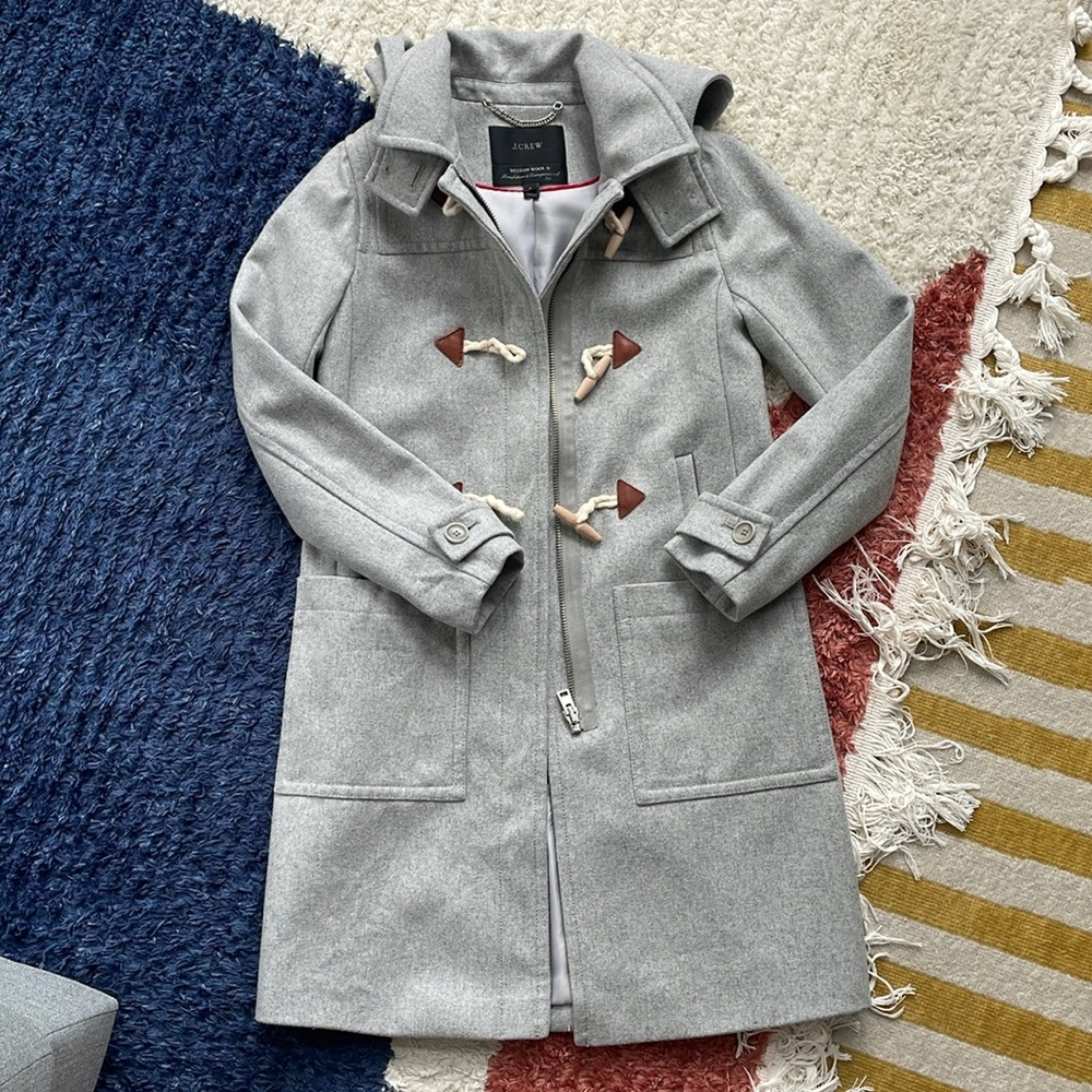 J. Crew Women's Wool Blend Melton Toggle Coat Jacket in Grey - Picture 3 of 8